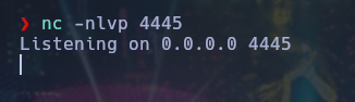 netcat en escucha por el puerto 4445